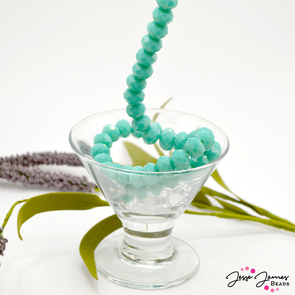 Glass Bead Strand in Tall Teal