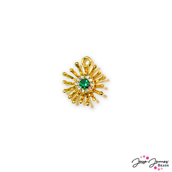 Goddess Charm in Emerald Eye Gold