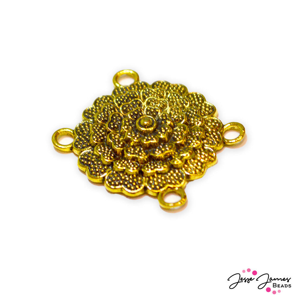 Goddess Connector Pendant Pair in Flowers from Hua Hsien