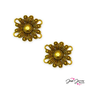 Goddess Connector Pendant Pair in Daisy