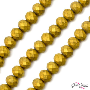 Going Gold Matte 12MM Glass Bead Set