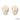 Gold Metal Skull Pendant Pair