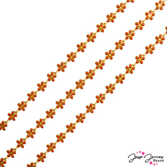 JJB Enamel Flower Chain in Burnt Sienna