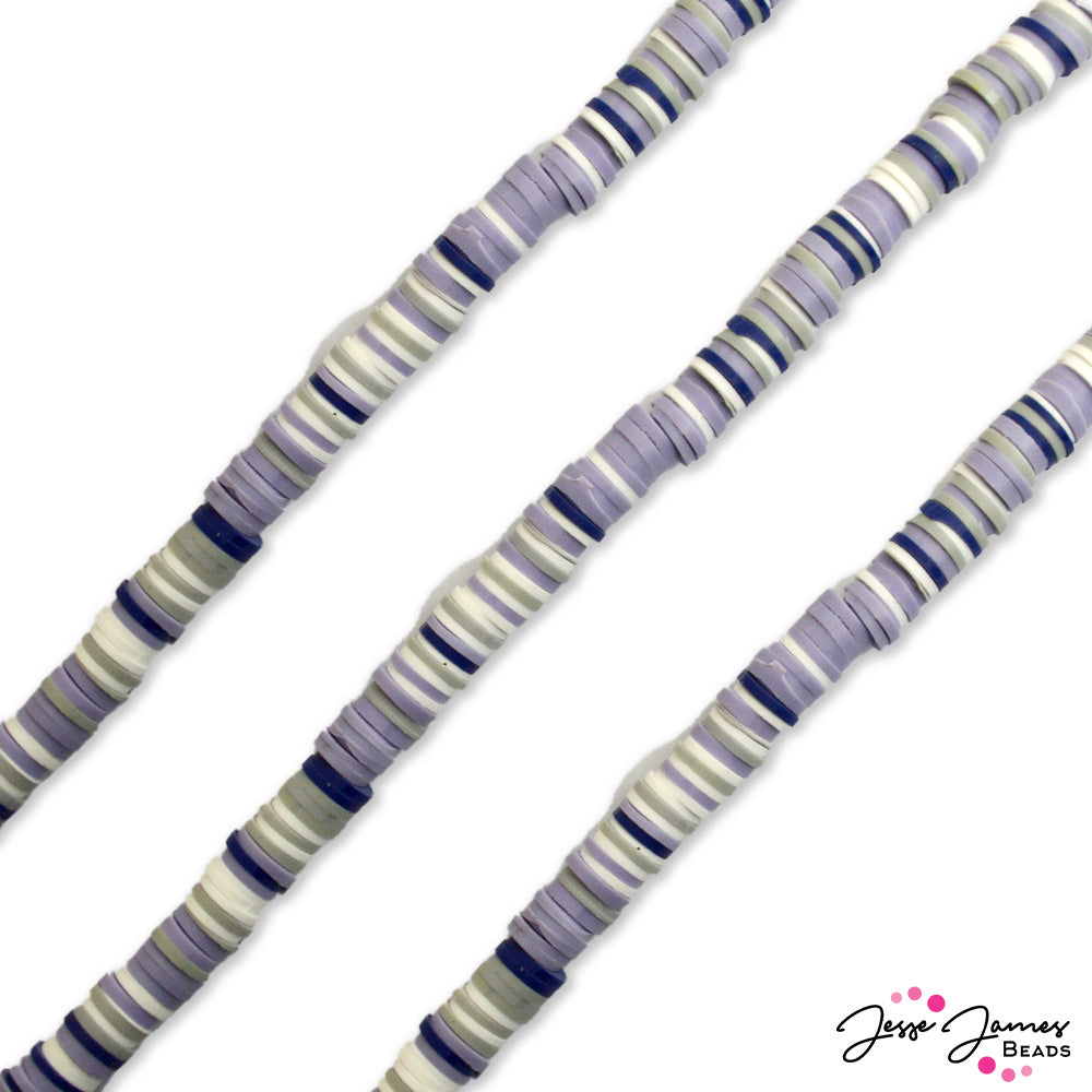 JJB Heishi Bead Strand in Blueberry Haze