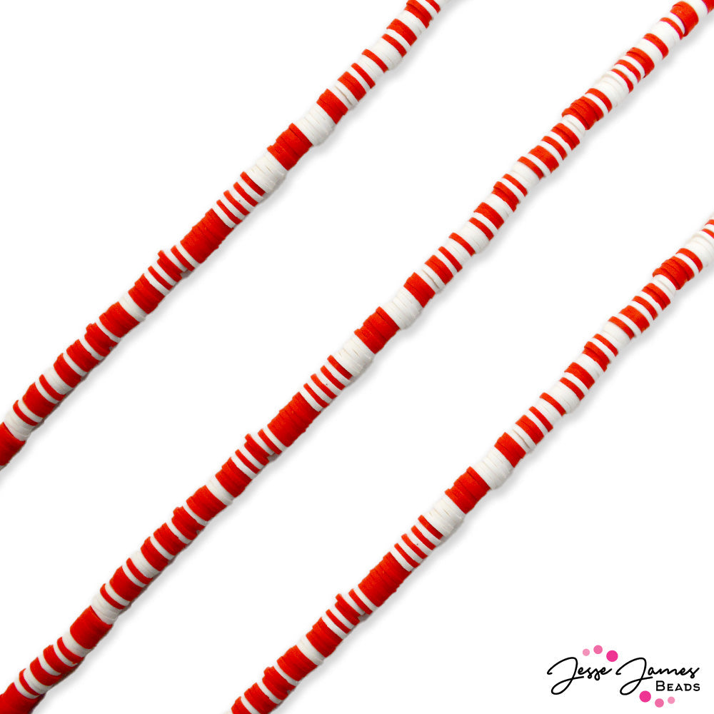 JJB Heishi Bead Strand in Peppermint Twist