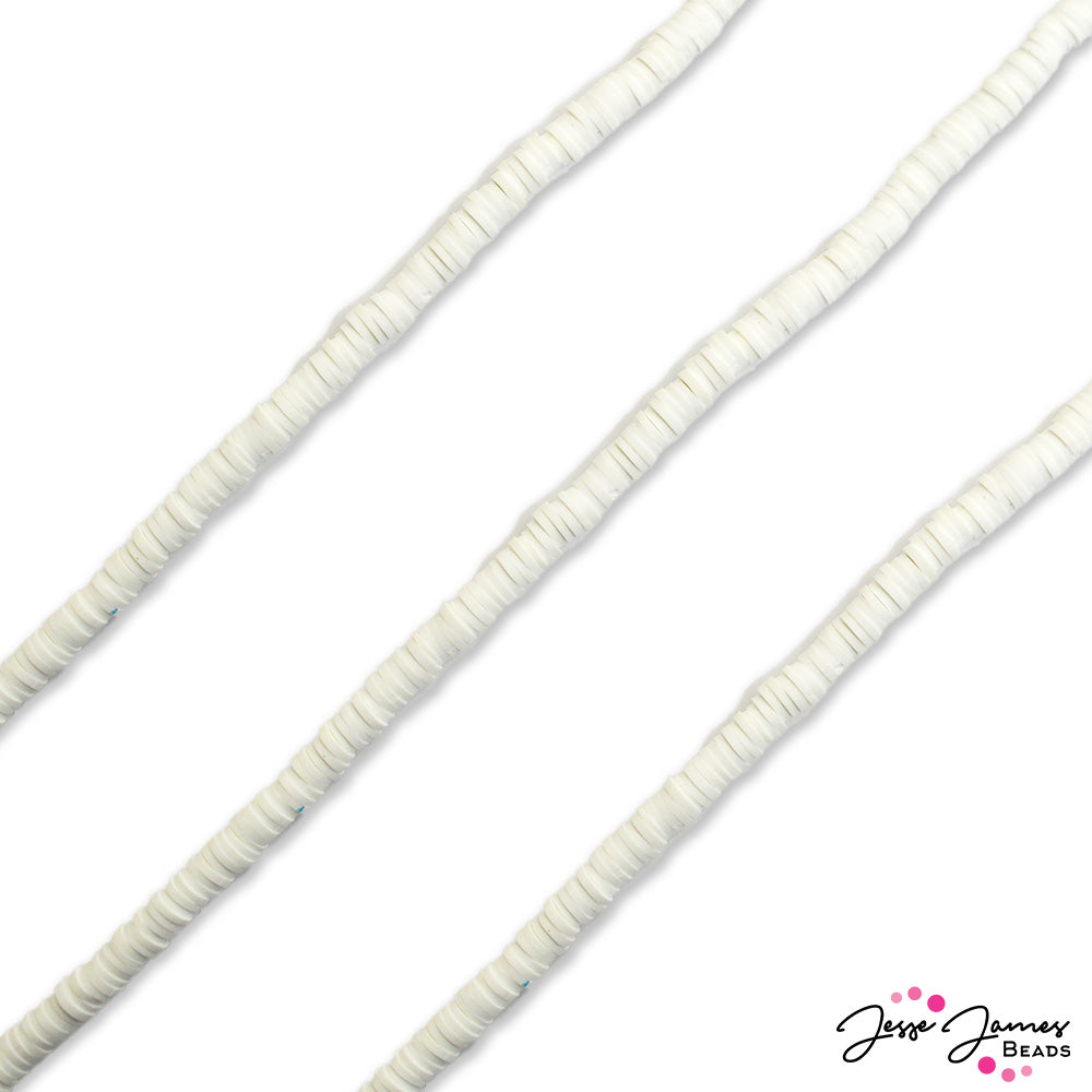 JJB Heishi Bead Strand in Snow White