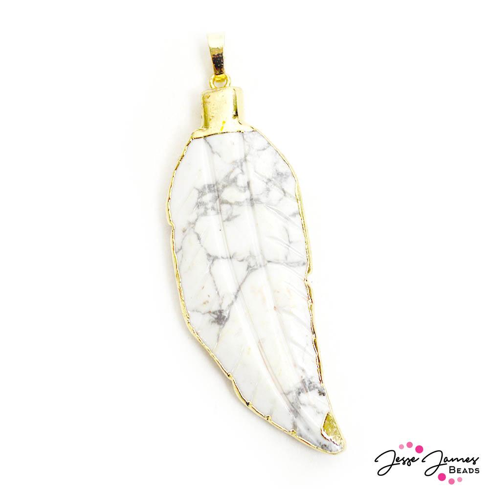 JJB Signature Stone Pendant in Snow Owl