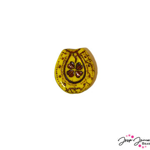JJB Summer Camp Horseshoe Czech Bead in Yellow
