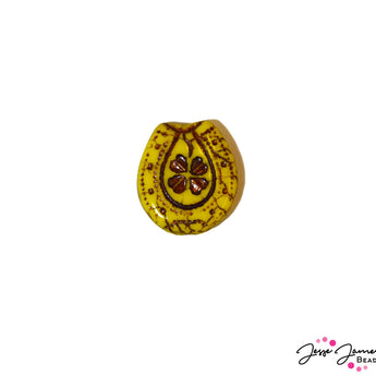 JJB Summer Camp Horseshoe Czech Bead in Yellow