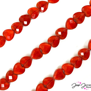 All Heart Glass Bead Strand in Classic Red Hearts