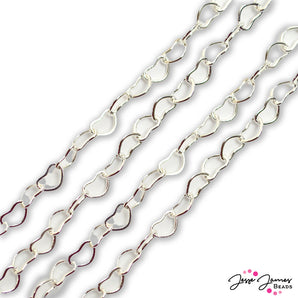 Lovely Heart Chain in Silver