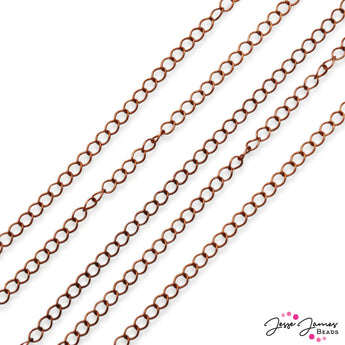 Metal Chain in Twisted Curb Copper
