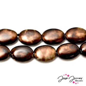 Patina Copper 12X9MM Czech Beads