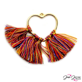 Tassel Pendant in Playful Hearts