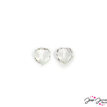 Rhinestone Sparkle Glass Abstract Pendants in Heart of Ice