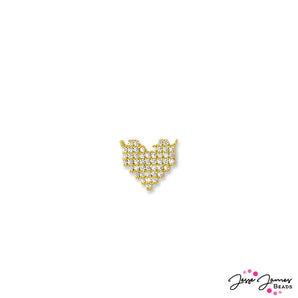 Rhinestone Sparkle Heart Pendant in Gold