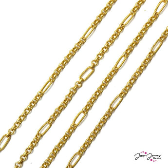 Rolo Interrupted Chain in Matte Gold
