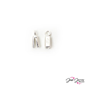 SilverSilk Single Strand End Caps in Silver Plated Brass