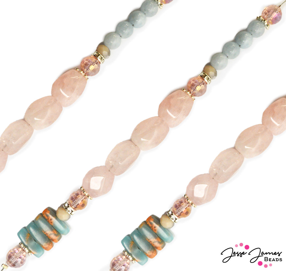 Stone Bead Strand in Peace, Love, & Happiness