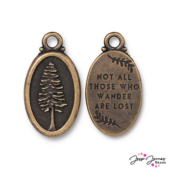 TierraCast Redwood Charm in Oxidized Brass