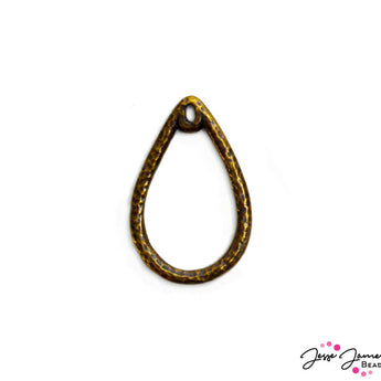 TierraCast Stitch Around Teardrop in Brass 20MM X 30MM