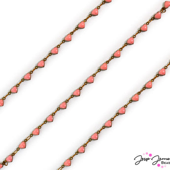 All Heart Chain in Tiny Pink Hearts