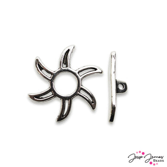 Toggle Clasp in Setting Sun Silver Set of 3