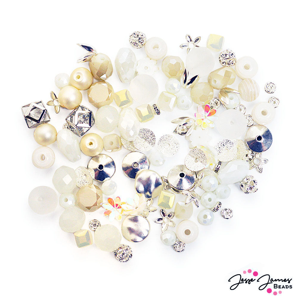 White & Crystal Bead Mix