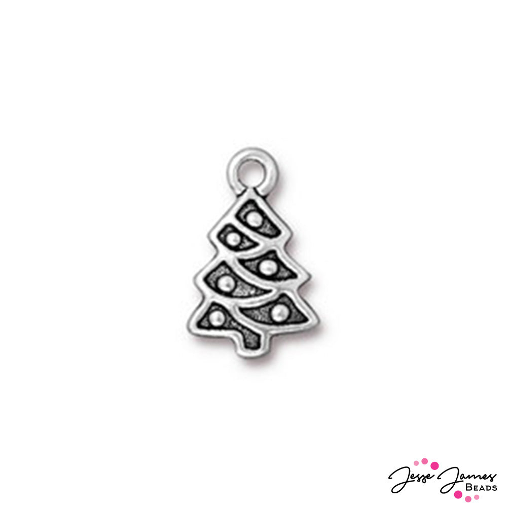 Winter Workshop TierraCast Silver Christmas Tree Charm