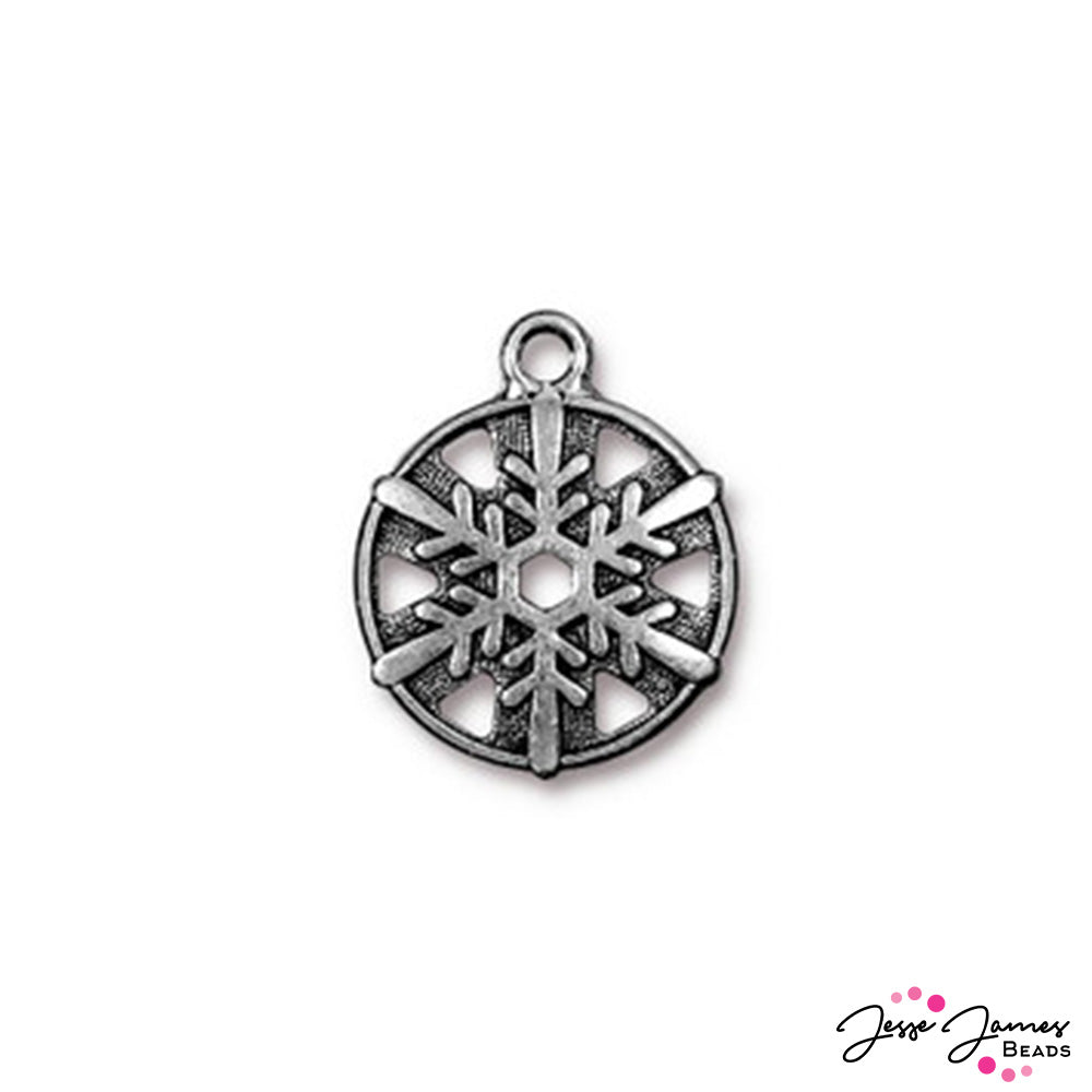 Winter Workshop TierraCast Silver Snowflake Charm