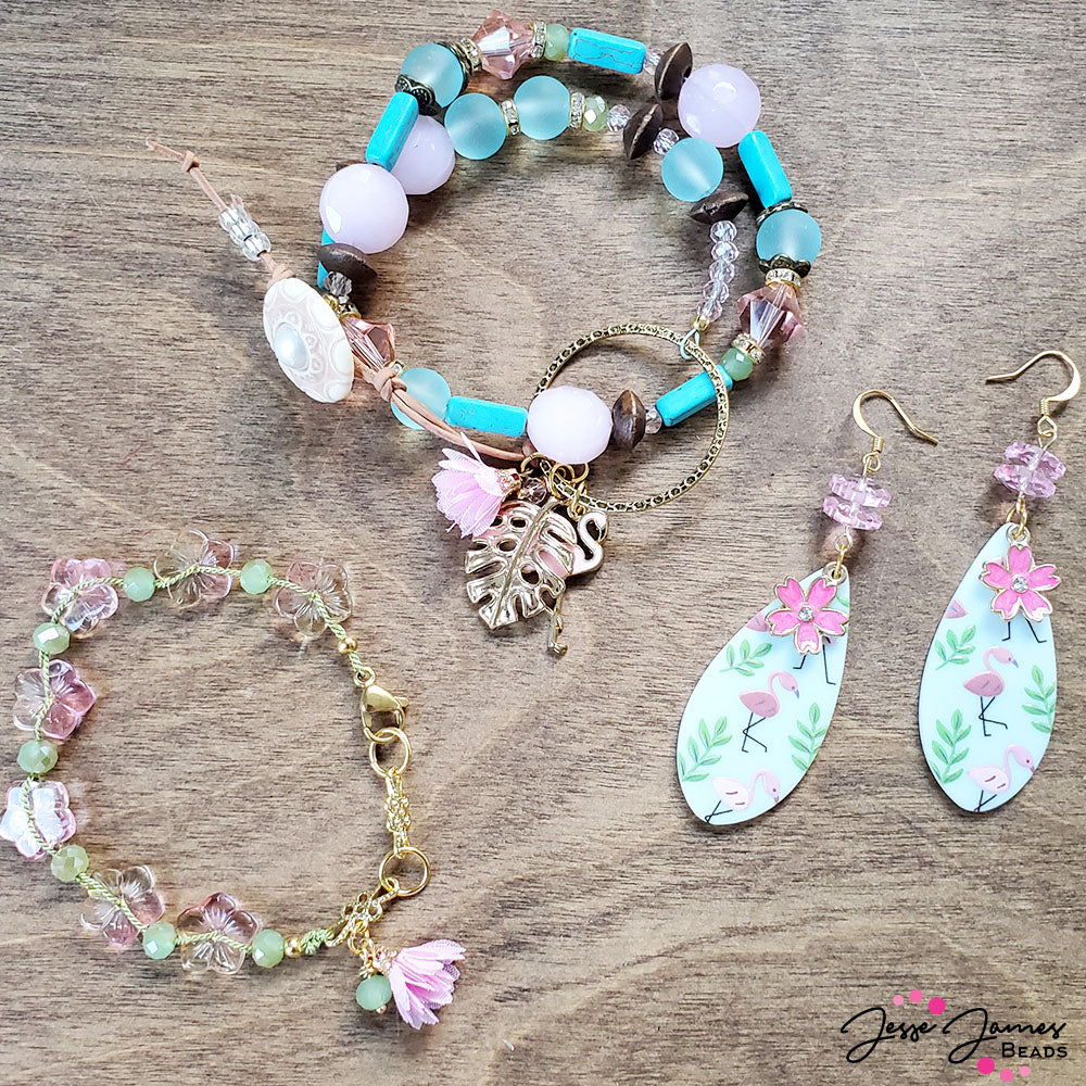 Flamingo Bracelet and Earring Set Feat. Randee Brown