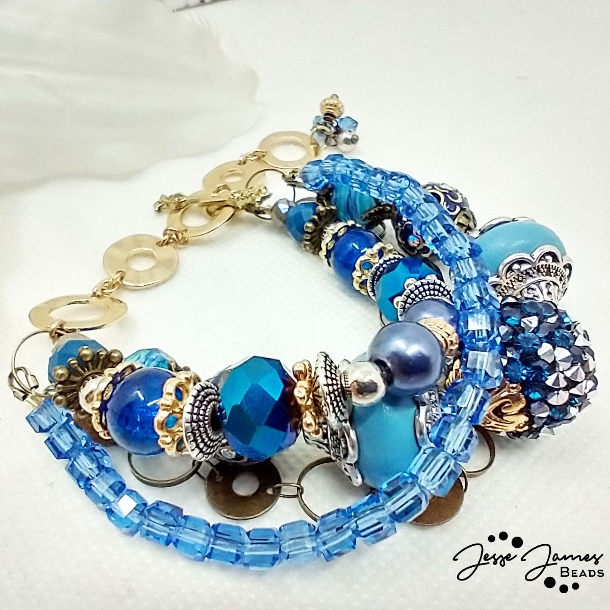 Multi-Strand Pantone Blues Bracelet with Wendy Whitman