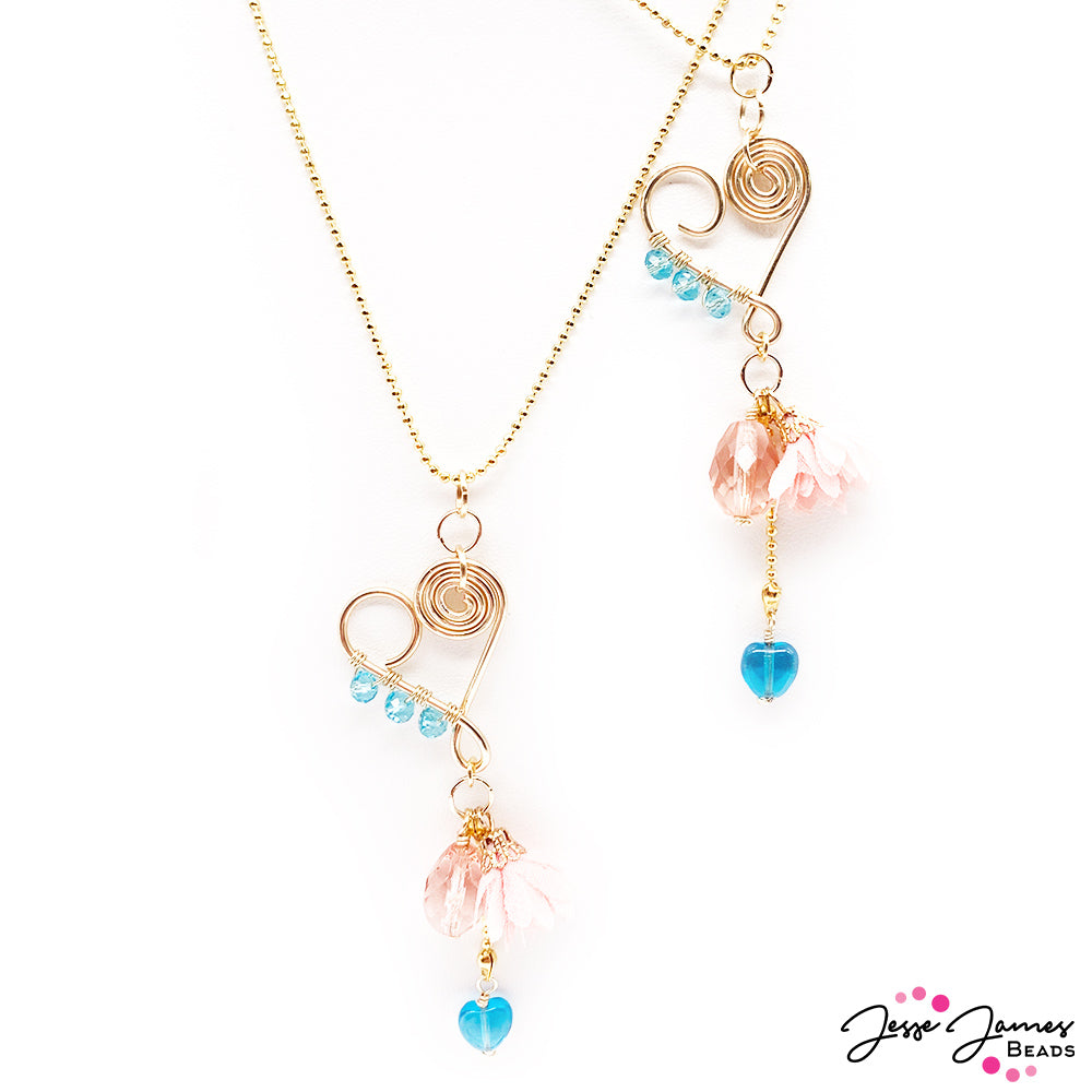 How-To Jewelry Tutorial: Matching Bestie Wire-Wrapped Hearts Necklace