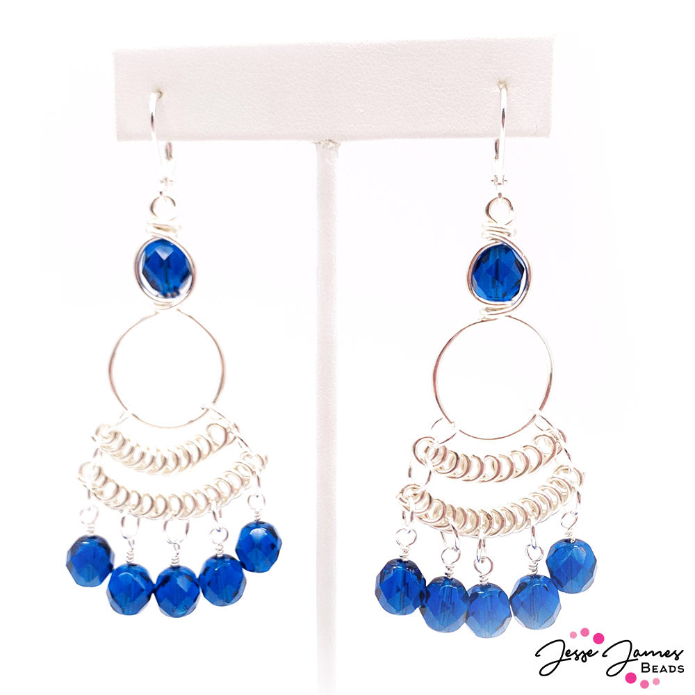 How-To Jewelry Tutorial: Wire-Wrapped Sapphire Czech Earrings