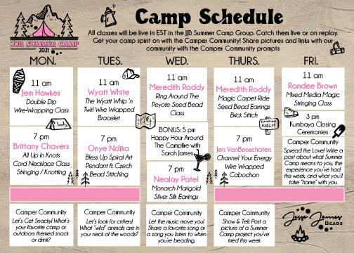 JJB Summer Camp 2021 Schedule
