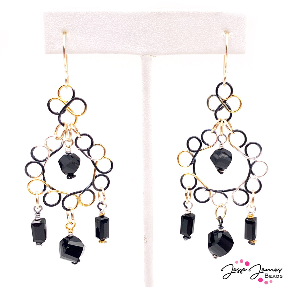 How-To Jewelry Tutorial: Eclipse Chandelier Wire-Wrapped Earrings