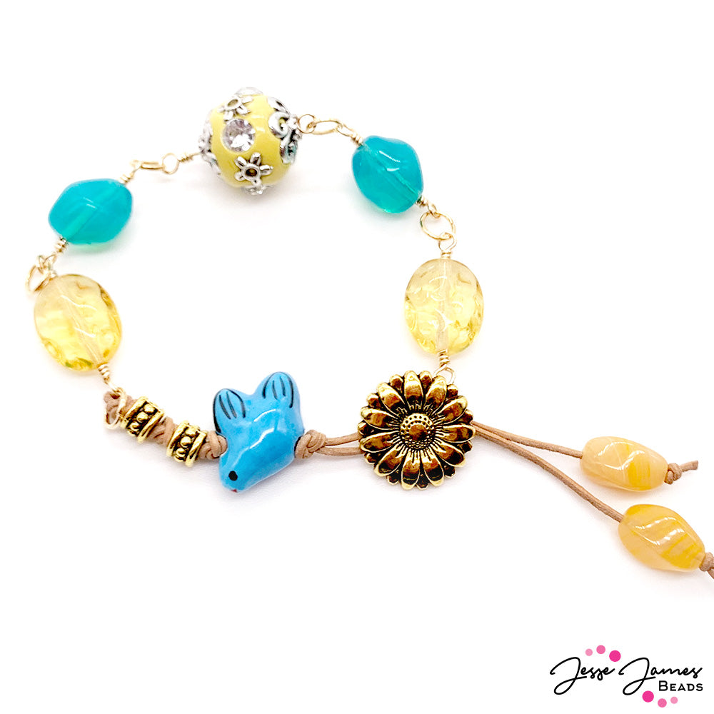 How-To Jewelry Tutorial: Hello Sunshine Leather & Wire-Wrapped Bracelet