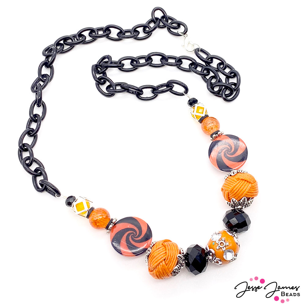 How-To Jewelry Tutorial: Jack O'Lantern Necklace