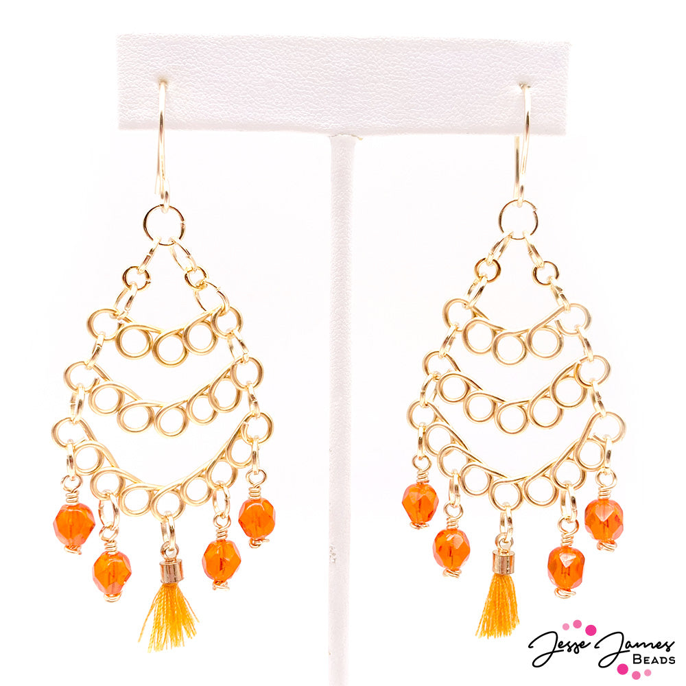 How-To Jewelry Tutorial: Orange Twist Wire-Wrapped Earrings