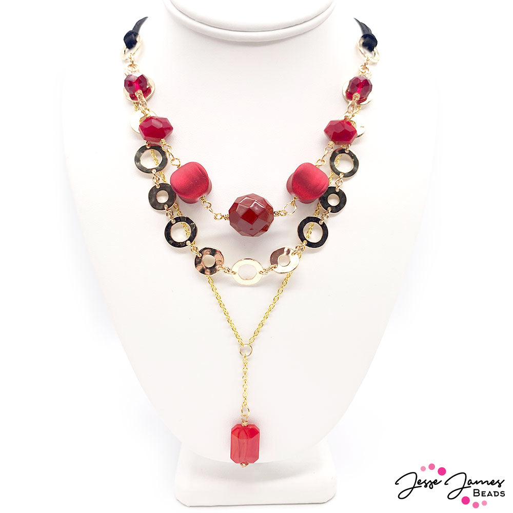 How-To Jewelry Tutorial: Red Hot Layered Necklace