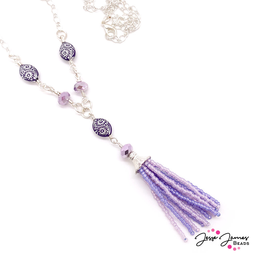 How-To Jewelry Tutorial: Lilac Dreams Fringe Pendant