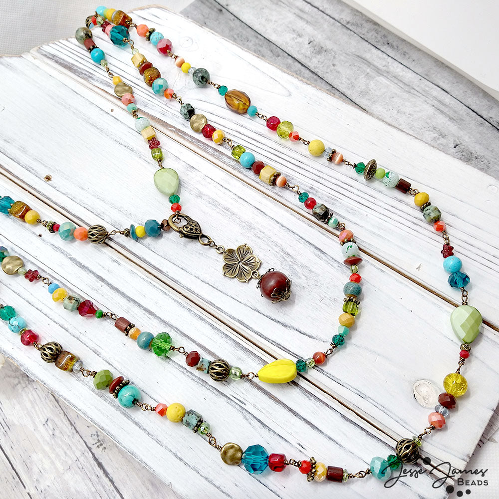 Beaded Chain Multi Wrap Bracelet Necklace with Wendy Whitman