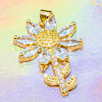 18K Gold-Plated Blooming Flower Pendant