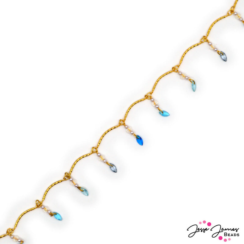 18K Gold Dangle Chain in Fresh Rainfall