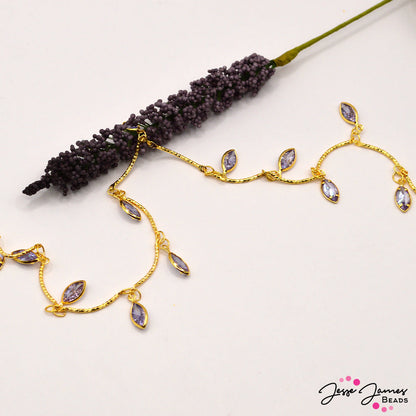 18K Gold Dangle Chain in Wisteria