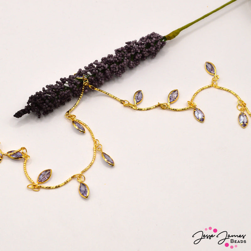 18K Gold Dangle Chain in Wisteria