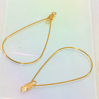 18K Gold Drop Pendant Findings Pair