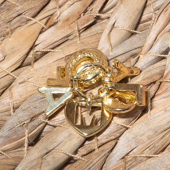 18K Gold Family Large Hole Charm