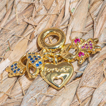 18K Gold Forever Love Large Hole Charm Trio