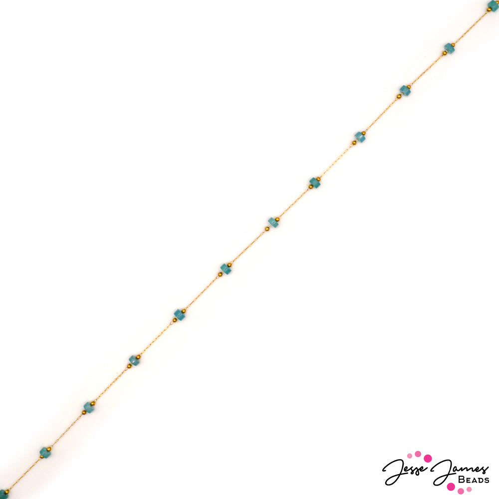 18K Gold Plated Amazonite Bitty Chain